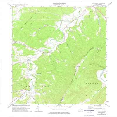 YellowMaps Headsville WV topo map, 1:24000 Scale, 7.5 X 7.5 Minute, Historical, 1973, Updated 1975, 27.3 x 21.9 in - Tyvek