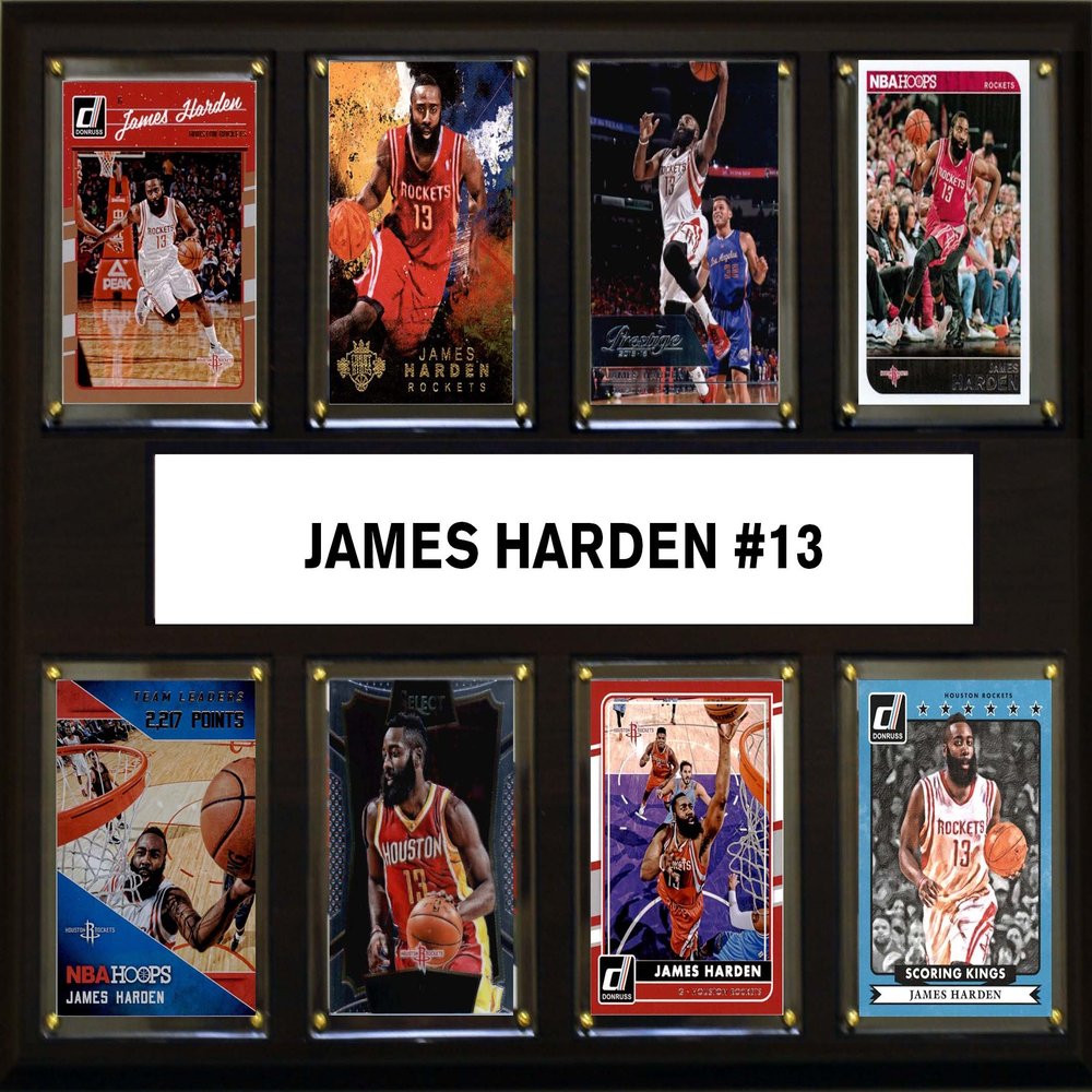 C&I Collectables NBA Houston Rockets Mens 1215HARDEN8CNBA 12"X15" James Harden Houston Rockets 8-Card Plaque, Brown, N/A