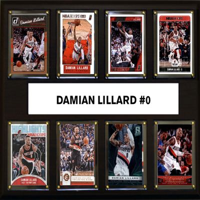 C&I Collectables NBA Portland Trail Blazers Mens 1215LILLARD8CNBA 12"X15" Damon Lillard Portland Trail Blazers 8-Card Plaque, Brown, N/A