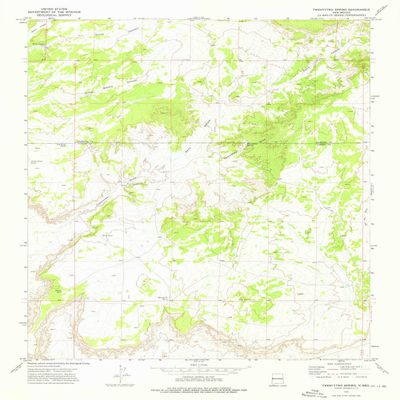 YellowMaps Twentytwo Spring NM topo map, 1:24000 Scale, 7.5 X 7.5 Minute, Historical, 1972, Updated 1976, 26.8 x 22 in - Tyvek