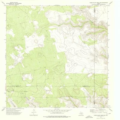 YellowMaps Three Bluff Draw NE TX topo map, 1:24000 Scale, 7.5 X 7.5 Minute, Historical, 1973, Updated 1976, 26.9 x 23.1 in - Tyvek