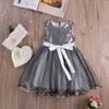 YAZAD Toddler Kids Baby Little Girls Sleeveless Sequin Princess Tutu Dress Bowknot Summer Outfits 1-7Y (140/6-7Y, Grey) view 2