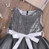 YAZAD Toddler Kids Baby Little Girls Sleeveless Sequin Princess Tutu Dress Bowknot Summer Outfits 1-7Y (140/6-7Y, Grey) view 3