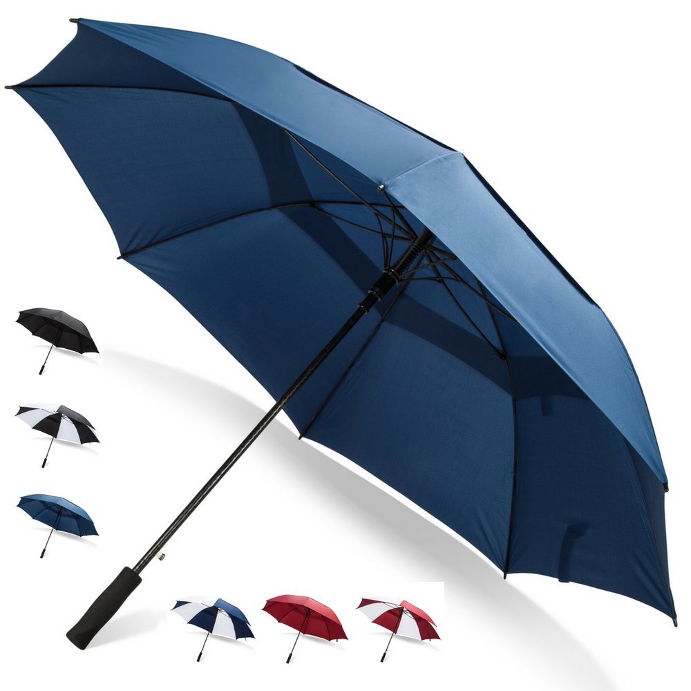 62 Inch Golf Umbrella (Blue, 2-Pack) Automatic Golf Umbrella Large Umbrellas for Weddings in Bulk Golf Umbrellas for Men Big Umbrella Rain for Family
