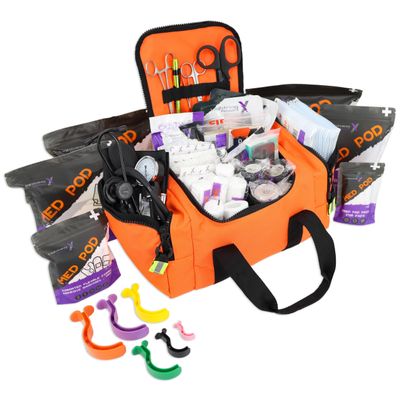 Lightning X Value Compact Medic First Responder EMS/EMT Stocked Trauma Bag w/Standard Fill Kit B - ORANGE