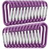 STURME 2" Aluminum D Ring Carabiners Clip D Shape Spring Loaded Gate Small Keychain Carabiner Clip Set for Outdoor Camping Mini Lock Snap Hooks Spring Link Key Chain Durable Improved 24 PCS (Purple) view 1
