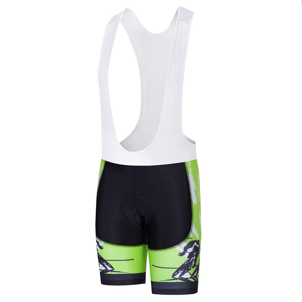 Uriah Men's Bicycle Bib Shorts White Gel Padded Tights Rider Green Size 5XL(CN)