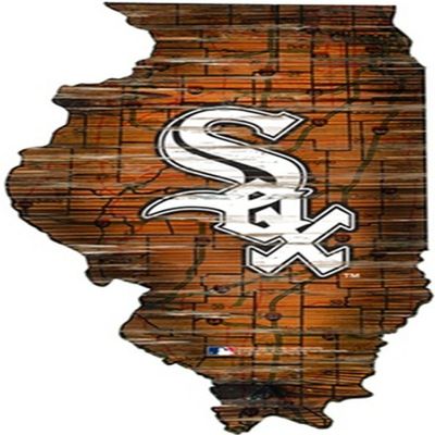 Illinois State White Sox Distressed Wood Sign 24"