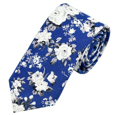 Geek-M Men's Tie Floral Fashion Neck Ties Causal Formal Occasion Wedding Business (Navy Blue H2)