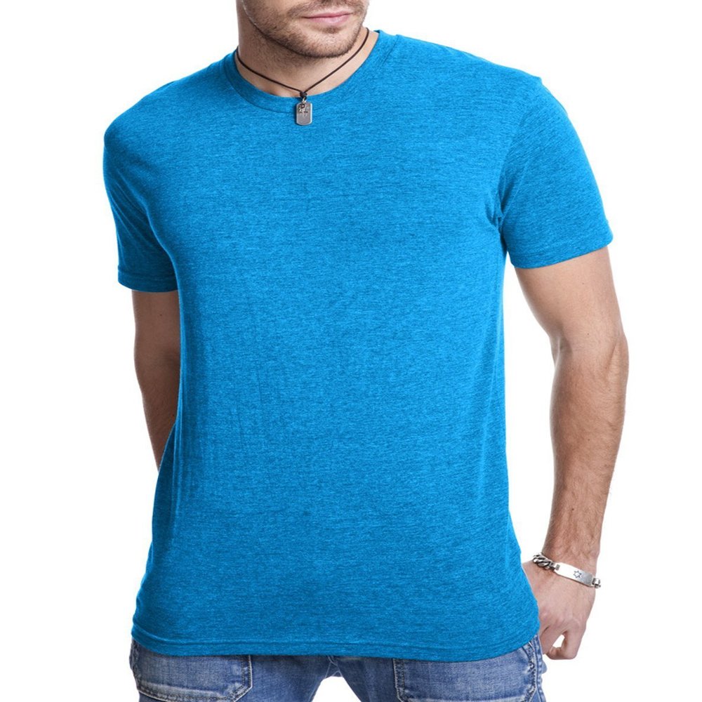 Next Level 6010 Tri-Blend Tee - Premium Heather + Vintage Turquoise (2 Pack), Large
