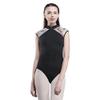 117141049 High Neck Floral Mesh Ballet Leotards Big Back with Skin Mesh Dance Leotards (XL, Black) view 1