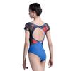 117141041 Dance Leotard Printing Half Sleeve Ballet Leotards For Girls Women (S, Royal Blue) view 3