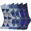 Easton Marlowe Men's Classic Cotton Argyle Dress Socks - 6pk #2-4, Light blue/Denim/Indigo melange size 6-9 view 1