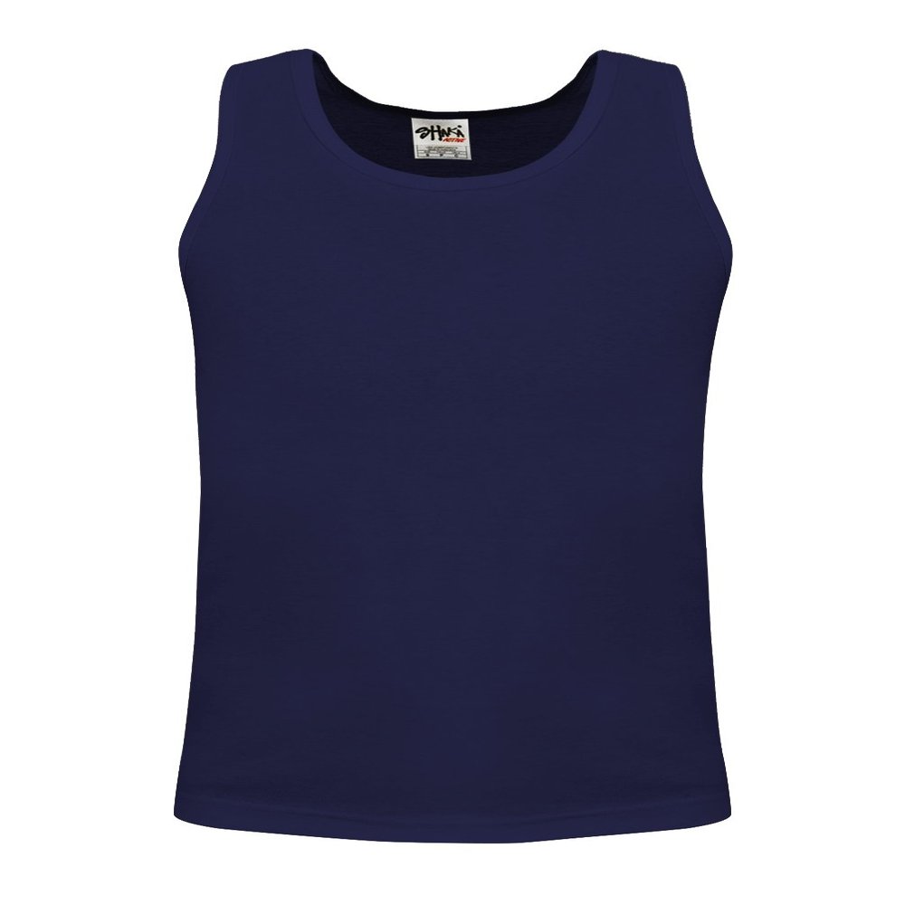 Men's Basic Sleeveless Tank Top Cotton Solid Muscle Workout Athletic T-Shirt Undershirt Activewear TT03 Navy 1X