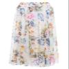 CHARTOU Women's Elegant Summer Full Length Boho Floral Print Pleated Chiffon Long Maxi Skirt Dress (White, Large) view 2