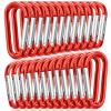 STURME 2" Aluminum D Ring Carabiners Clip D Shape Spring Loaded Gate Small Keychain Carabiner Clip Set for Outdoor Camping Mini Lock Snap Hooks Spring Link Key Chain Durable Improved 24 PCS (Red) view 1