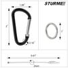 STURME 2" Aluminum D Ring Carabiners Clip D Shape Spring Loaded Gate Small Keychain Carabiner Clip Set for Outdoor Camping Mini Lock Snap Hooks Spring Link Key Chain Durable Improved 24 PCS (Red) view 2