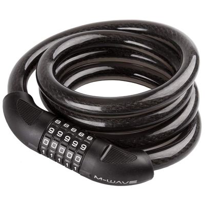 M-Wave DS 20.18 Spiral Cable Lock, Black, 20 x 1.800 mm