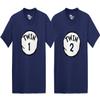 Tcombo Twin 1 & Twin 2 Toddler/Infant T-Shirt 2 Pack (Navy/Navy, 4T/4T) view 1
