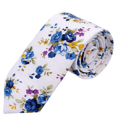 Geek-M Men's Tie Floral Fashion Neck Ties Causal Formal Occasion Wedding Business (White H1)