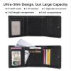 AINIMOER Small Leather Wallet for Women, Slim Compact Credit Card Holder RFID Blocking Wallets Organizer with Coin Pocket, Lichee Black view 2