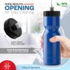 50 Strong Sports Water Bottles 6-Pack  Reusable 22 oz BPA-Free Plastic Bottles with Pull Top Cap  Made in USA  Top Rack Dishwasher Safe  Fits Most Bike Cages Brand - Blue view 2