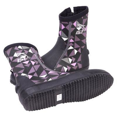 IST 3mm Neoprene Tall Cut Diving Boots (Geometric Purple, Men's 4/ Women's 5.5)