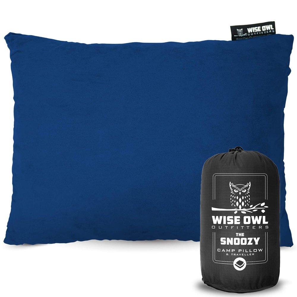 Wise Owl Outfitters Camping Pillow  Memory Foam Travel Pillow for Airplane Sleeping, Hiking, Backpacking & Outdoor Use - Small & Portable for Adults, Car, Camp & Tent