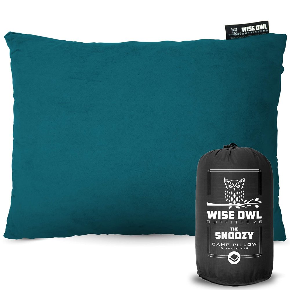 Wise Owl Outfitters Camping Pillow  Memory Foam Travel Pillow for Airplane Sleeping, Hiking, Backpacking & Outdoor Use - Small & Portable for Adults, Car, Camp & Tent
