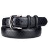 Eurosport Boys' Kids' Smooth Genuine Bonded Leather Textured Belt, Argyle, Black, Large view 2