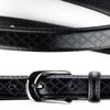 Eurosport Boys' Kids' Smooth Genuine Bonded Leather Textured Belt, Argyle, Black, Large view 3