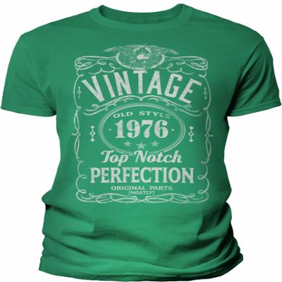50th Birthday Gift Shirt for Men - Vintage 1976 Top Notch Perfection - Kelly-4X