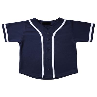 Hat and Beyond Kids Baseball Jersey Button Down T Shirts Hipster Plain Hip Hop Uniforms (08T, 5pu01_Nav.WHI)