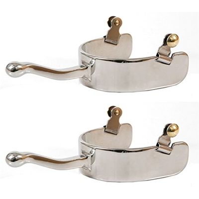 JackS 11097-MEN Stainless Steel Equitation Offset Spurs Mens