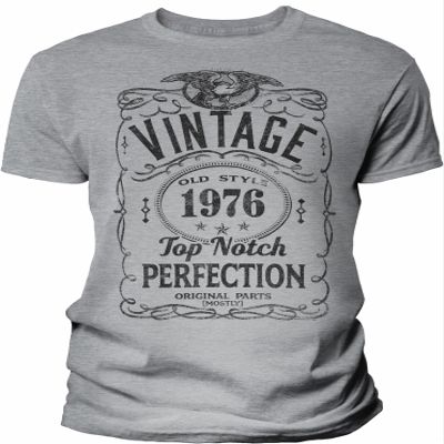 50th Birthday Gift Shirt for Men - Vintage 1976 Top Notch Perfection - Sport Grey-2X