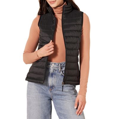 Amazon Essentials Women's Lightweight Water-Resistant Packable Puffer Vest, Black, XX-Large
