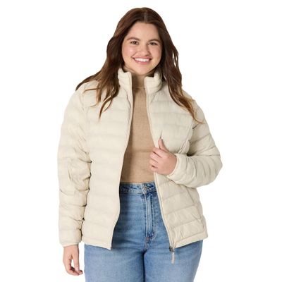 Amazon Essentials Women's Lightweight Long-Sleeve Water-Resistant Packable Puffer Jacket (Available in Plus Size), Stone, XX-Large