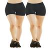 MOPAS Women's Ribbed Waistband Thigh Length Spandex Shorts (Pack of 2) (CHAR) view 1