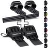 Fitgriff Lifting Straps & Wrist Wraps (Bundle) Superior Support for Weightlifting & Gym Workouts - for Men and Women (Grey) view 1