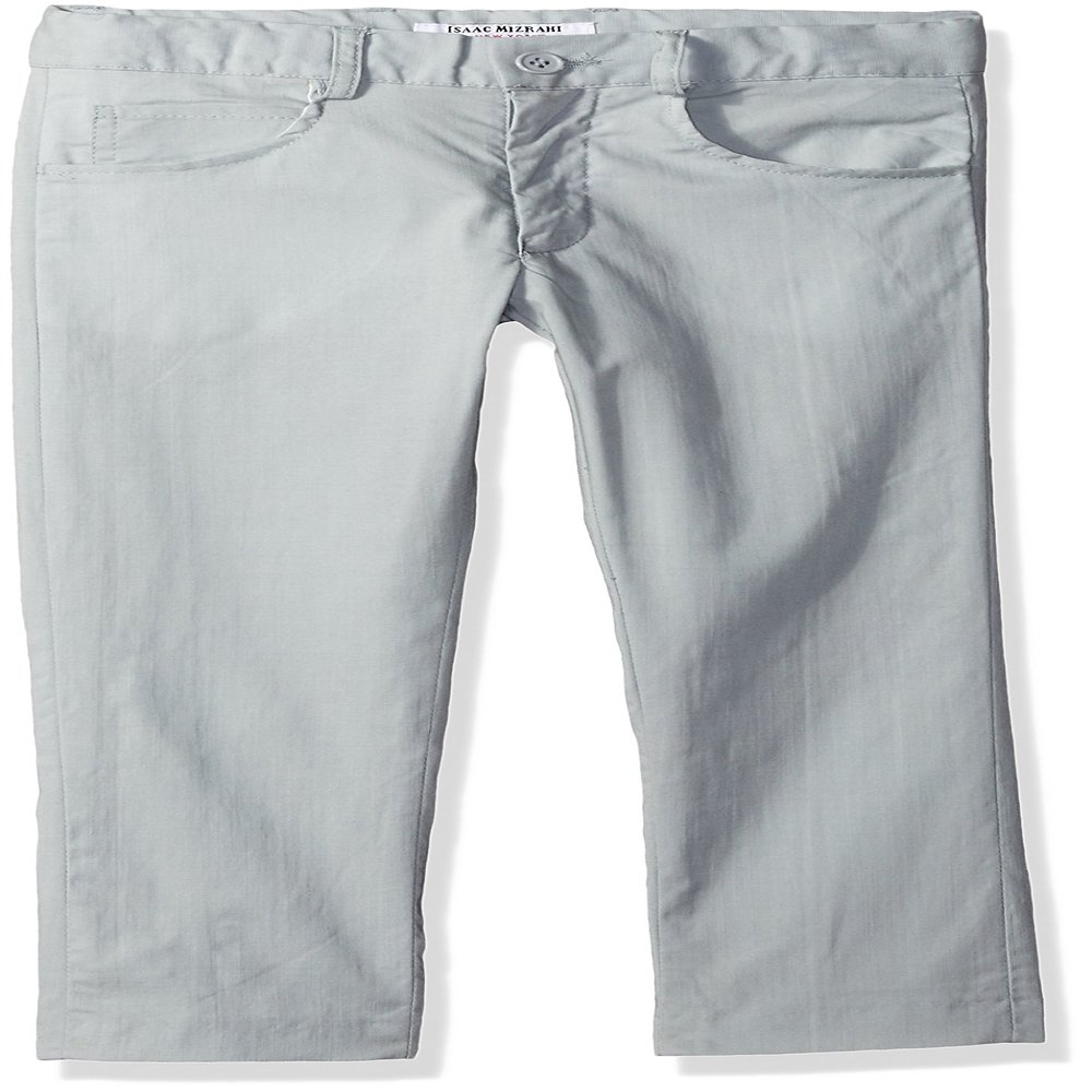 Isaac Mizrahi Boys' Little 5-Pocket Stretch Cotton Pant, Gray, 4