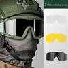 SPOSUNE Airsoft Goggles Anti Fog Army Tactical Goggles with 3 Interchangeable Lens UV400 Protection Over Glasses Airsoft Eye Protection Desert Goggles view 4