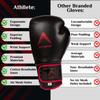 Athllete Boxing Gloves 12 oz for Men & Women, Training & Sparring, Black/Red view 4