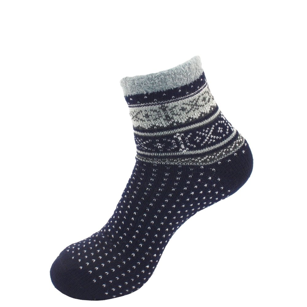 BambooMN Women's Double Layer Thick Super Soft Cozy Warm Fuzzy Comfy Home Indoor Outdoor Cabin Sock, Style 55