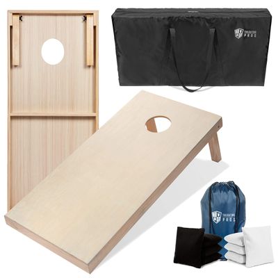 Tailgating Pros 4'x2' & 3'x2' Cornhole Boards w/Carrying Case & Set of 8 Cornhole Bags (You Pick Color) 25 Bag Colors! (Black/White, 4'x2' Boards)