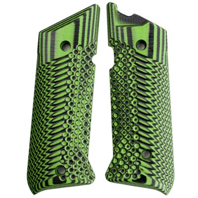 StonerCNC Mark IV Target Hunter or Competition Grips G10 Slash and Burn Design Will Fit Ruger Mark IV Rimfire Only (Neon Green Black)
