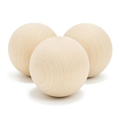 Hockey Revolution Swedish Stickhandling Balls 3-Pack - Hardwood No-Bounce Floorball Training Equipment - for Floor Dribbling Skills, Dekes & Ball Handling Drills - 2-Inch Diameter