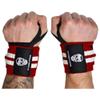Gymreapers Weightlifting Wrist Wraps (Competition Grade) 18" Professional Quality Wrist Support with Heavy Duty Thumb Loop - Best Wrap for Powerlifting, Strength Training, Bodybuilding(Red/White,18")