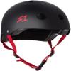 S1 Lifer Helmet for Skateboarding, BMX, and Roller Skating - EPS Fusion Foam, CPSC & ASTM Certified - Black Matte w/Red Straps XX-Large (23") view 1
