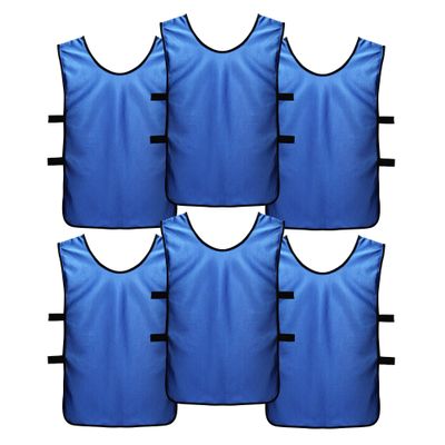 SportsRepublik Pinnies Practice Scrimmage Vests (6-Pack) - Last Longer and Look Cooler - Soccer,Blue,M (Youth age 6-11)