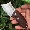 ALBATROSS Premium EDC Mini Damascus Folding Pocket Knife - 2" Blade, Genuine Sandalwood Handle, Liner Lock, Everyday Carry for Camping, Hunting, Outdoor Adventures, Great Gift for Men - HGDK002 view 4
